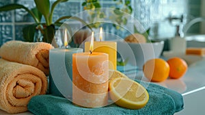 Vibrant Aromatic Candles for Colorful Bathrooms photo