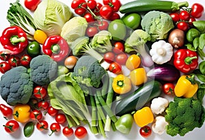 A Vibrant Array of Fresh Veggies from Above