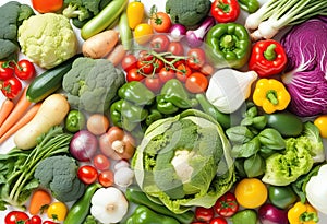 A Vibrant Array of Fresh Veggies from Above