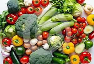 A Vibrant Array of Fresh Veggies from Above