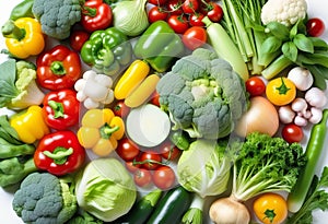 A Vibrant Array of Fresh Veggies from Above