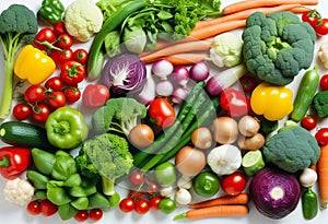 A Vibrant Array of Fresh Veggies from Above