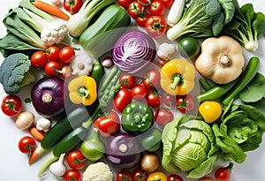 A Vibrant Array of Fresh Veggies from Above