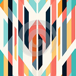 Vibrant Art Deco Geometric Pattern With Bold Colors