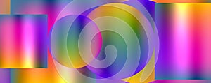 Vibrant art pattern with magenta circle on electric blue background