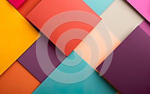 Vibrant and artistic background with colorful papers arranged in a dynamic and creative design.