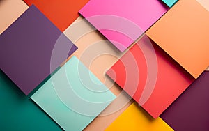 Vibrant and artistic background with colorful papers arranged in a dynamic and creative design.