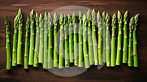 Vibrant asparagus spears on board minimalist composition, sharp focus fujifilm xt4 camera, f 5.6