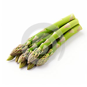 Vibrant Asparagus Spears: Fresh, Bold, And Isolated On White Background