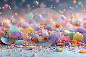 Vibrant Assortment of Colorful Sprinkles for Festive Baking and Creative Design Generative AI