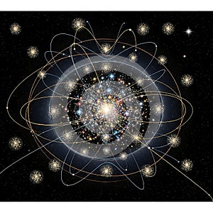 Vibrant Atomic Structure with Electron Orbits