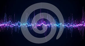 Vibrant Audio Spectrum Visualization with Dynamic Waveforms and Neon Colors