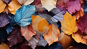 Vibrant autumn colors create a beautiful nature wallpaper backdrop generated by AI