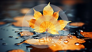 Vibrant autumn colors reflect on tranquil water surface generated by AI