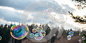 Background from bright soap bubbles