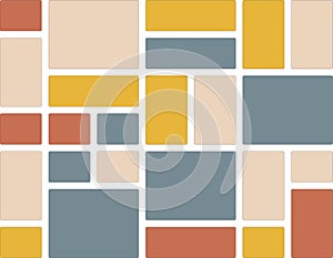 Modern Geometric Abstract Pattern with Varied Colored Rectangles