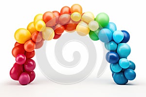 Vibrant Balloon Art in a Unique Arch Isolated on White - Immerse yourself in the celebration of colors as an exquisite balloon art