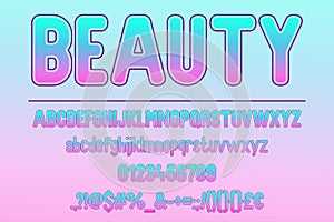 Vibrant Beauty Gradient Color Font Set. Modern Typography Design