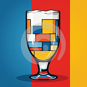 Vibrant Belgian Witbier Logo With Cubist Composition photo