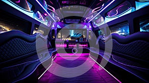 vibrant black light interior of vehicl