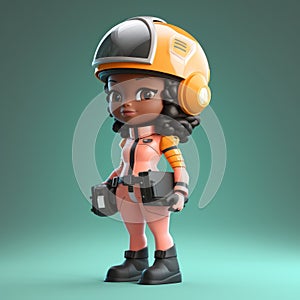 Vibrant Black Little Astronaut 3d Model - Commission For Onii Kei