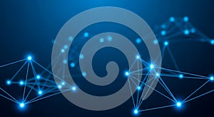 Vibrant blue abstract network showing global digital connection, representing data flow and technology.