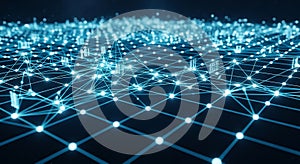 Global Digital Network Connection Abstract Technology Background with Data Points and Interconnected Lines Representing Big Data A
