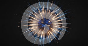 Vibrant blue firework explosion, isolated on black, stellar backdrop , isolated, texture, stellar