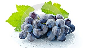 Vibrant Blue Grapes: A Captivating Display on a White Background