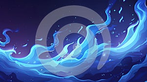 Abstract Blue Fire Flames, Glowing Energy Background