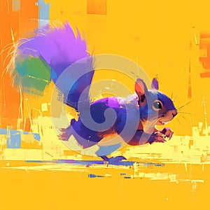 Vibrant Blue Squirrel - Perfect for Nature, Wildlife & Animal Graphics