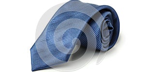 A vibrant blue tie elegantly against a white background.