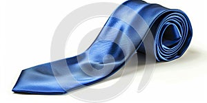 A vibrant blue tie elegantly against a white background.