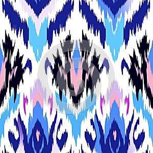 Vibrant Blue Turquoise Ikat Vector Art Inspired By Fauvist Tendencies
