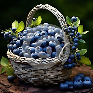 Vibrant Blueberry Basket: Caras Ionut Inspired Artwork