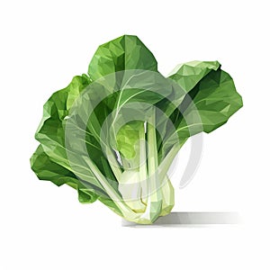 Vibrant Bok Choy Illustration On White Background