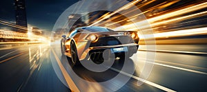 Vibrant bokeh background with racing visuals and automotive symbols for an exhilarating ambiance
