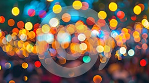 Vibrant Bokeh Lights, Abstract Festive Background. Colorful Circular Blurred Dots for Celebration Concepts. Ideal for