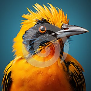 Vibrantly Surreal Oriole: Zbrush-inspired Bird Portraiture photo