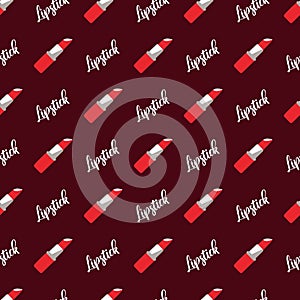 Vibrant Bold Red Lipstick Vector Seamless Pattern