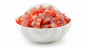 Vibrant Bowl of Diced Tomato: A Refreshing Slice of Freshest Flavor -