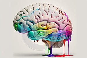 Vibrant Brain made of Colorful smoke representing creativre ideas, inspiration, creativity concept, fresh ideas, positivity. Ai