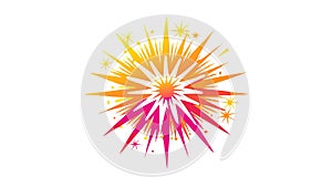Vibrant Burst Explosion Abstract Graphic Element, vector design Generative AI