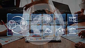 Collaboration Between Humans and AI in a Modern Business Environment with Data Analysis and Digital Interfaces