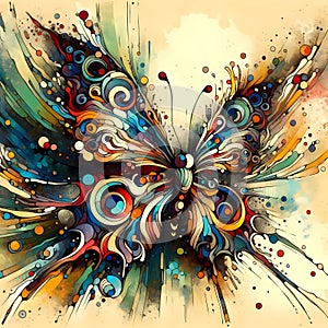 Vibrant Butterfly. - AI generated image