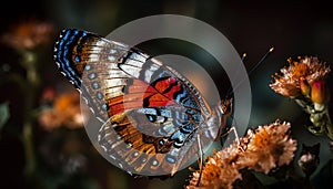 Vibrant butterfly in close up, showcasing fragility generated by AI