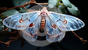 Vibrant butterfly wing showcases nature beauty and fragility generated by AI