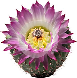 A vibrant cactus flower in full bloom.