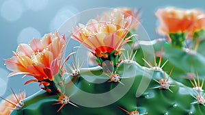 Vibrant Cactus Flowers Blooming in a Lush Garden. Generative ai