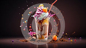Vibrant Candy Milkshake: Textured Splashes And Photobashing